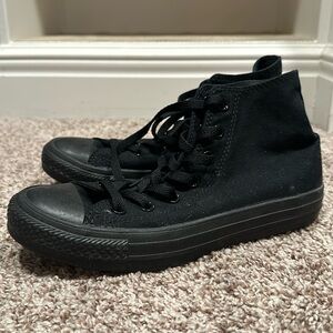 Converse Chuck Taylor All Star Canvas Unisex High Top Shoe Womens Mens All Black